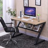 新款电脑桌书架组合钢木桌电脑桌家用台式书桌写字台带书柜办公桌