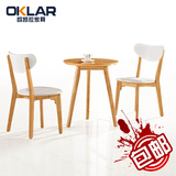 特价欧式实木餐桌椅组合 双人 简约现代西餐咖啡厅小圆桌餐椅批发