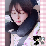 正品蘑菇猫U型枕午睡枕颈椎U形枕毛绒U型护颈枕旅行枕午睡神器