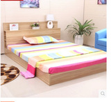 现代简约床板式床 床双人床榻榻米储物懒猫床