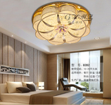 铁艺电镀LED节能吸顶灯浪漫拉丝灯罩简约花形卧室灯温馨圆形客厅