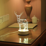 北欧实木3D立体LED夜灯halokeiti灯宜家简约创意结婚台灯生日礼物