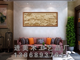 东阳木雕中式装修仿古客厅沙发背景墙壁挂件浮雕壁画横款实木雕刻