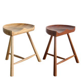 现代简约实木小矮凳松木餐桌凳茶几凳北欧宜家时尚简约创意马鞍凳