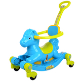 婴儿童滑行车四轮音乐木马带推把溜溜车宝宝扭扭摇摇车玩具马包邮