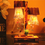 创意原木制台灯复古简约实木质卧室床头小夜灯咖啡酒吧工艺灯