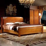 中式橡木双人床1.5/1.8米现代实木床高箱床储物床带床头柜卧室床