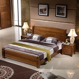 全实木双人床1.8米胡桃木床简约现代中式1.5米气动高箱储物床婚床