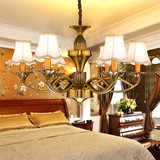 美式吊灯奢华复古灯具简欧大气别墅客厅灯饰铁艺个性创意卧室灯具