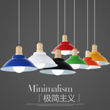简约餐厅实木单头吊灯现代木头创意灯罩工业风艺术装饰个性小吊灯