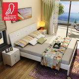 现代简约板式床烤漆1.8米双人床1.5m卧室家具大床床头柜床垫组合