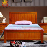 实木床1.2米单人床现代中式宜家橡木儿童床1米储物床高箱成人简约