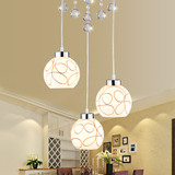 简约现代led玻璃吊灯 3头圆盘餐吊灯  创意个性吧台咖啡厅吊灯