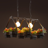2016年北欧新款田园花草植物吊灯创意个性吧台餐厅卧室阳台正品