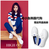现货韩国专柜代购Keds厚底帆布鞋wf49946可爱的她秀晶同款小白鞋