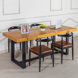 美式定制实木会议桌复古铁艺办公桌现代简约办公室家具时尚长条桌