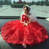 汽车饰品婚纱可爱公主摆件韩式车载内饰品芭比娃娃车载摆件包邮