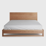 白橡木床水曲柳黑胡桃 日式卧室家具1.5 1.8米全实木床婚床双人床