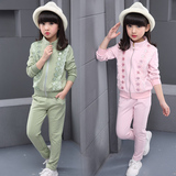童装女童春装2016外套新款套装儿童春秋长袖中大童休闲韩版两件套