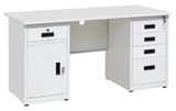 1.2米1.4米1.6米钢制办公桌铁皮电脑桌子写字台带锁带抽屉财务桌
