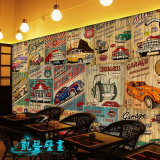 复古个性创意汽车海报咖啡餐厅壁纸酒吧卧室发廊背景墙纸大型壁画