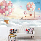 环保儿童客厅沙发卧室电视背景墙无缝无纺布壁纸壁画墙纸天空气球