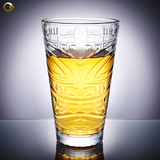 两只装个性创意无铅水晶大容量玻璃杯包邮刻花啤酒杯玛雅水杯子