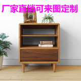 日式实木家具床头柜小餐边柜带抽屉白橡木实木储物柜电视边柜柜子
