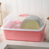 大号碗柜塑料厨房沥水碗架带盖碗筷餐具收纳盒放碗碟架滴水碗架