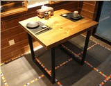 loft美式复古铁艺实木餐厅餐桌椅休闲桌椅时尚咖啡厅桌椅奶茶酒吧