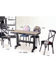 饭店酒店桌彩色实木面个性金属餐桌可定制尺寸颜色复古主题餐桌椅
