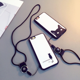 日韩iphone6plus手机壳苹果6S外壳5s防摔硅胶全包4.7挂绳保护套