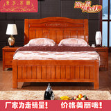 中式实木床橡木成人雕花经济型高箱储物松木简约组装原木双人婚床