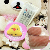 韩国小清新多尺寸小熊布艺电视遥控器套韩国蕾丝空调保护套防尘罩