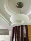 扁形灯罩奶白磨砂飞碟玻璃灯罩灯具配件现代吊灯客厅灯异形灯罩