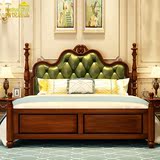 美式床欧式1.8米双人简约实木床卧室乡村田园公主床婚床深色家具