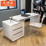 电脑桌简约转角书桌写字台简易办公家用旋转电脑桌白色烤漆