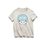 小清新中性女装卡通动物小猫图案圆领修身T恤打底衫韩版日系短袖