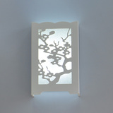 现代LED梅兰竹菊壁灯白色个性雕花超薄过道玄关客厅卧室床头灯6W