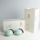 龙泉青瓷 茶叶罐礼盒装 大码紫砂陶瓷茶罐茶具精品密封罐岱仙工坊