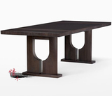 复古实木家具餐桌中式简约餐桌椅古典餐厅会议桌圆桌咖啡桌书桌子