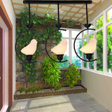 美式小鸟吊灯乡村田园铁艺简约餐厅灯厨房阳台创意个性灯送LED