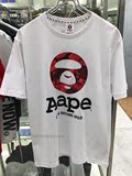 香港正品代购AAPE男士圆形迷彩猿人头迷彩印花直筒运动短袖T恤 男