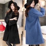 2015新款韩版女装冬季系带收腰貂绒大衣女中长款修身显瘦皮草外套