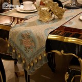 来茵欧式奢华现代简约色织提花蕾丝花边桌旗餐垫桌布居家布艺
