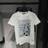 peace男装bird夏季新款白色圆领修身短袖印花T恤衫B1DA62212现货
