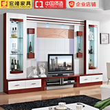 现代简约客厅家具时尚影视柜 组合电视柜 影视墙 3米电视背景墙