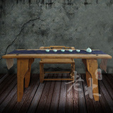 风化榆木老门板6人位餐桌茶桌原生态实木造型书桌定制厂家直销