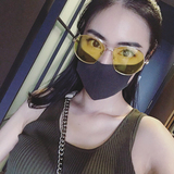 【A-WU】2016韩版复古黄色墨镜女夏季蛤蟆镜潮流飞行员太阳眼镜