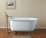 简派洁具 浴缸铸铁 贵妃浴缸小浴盆独立式1.3米1.4米座泡保温欧式